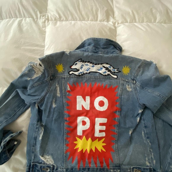 ZARA graphic jean jacket size M - Picture 3 of 5